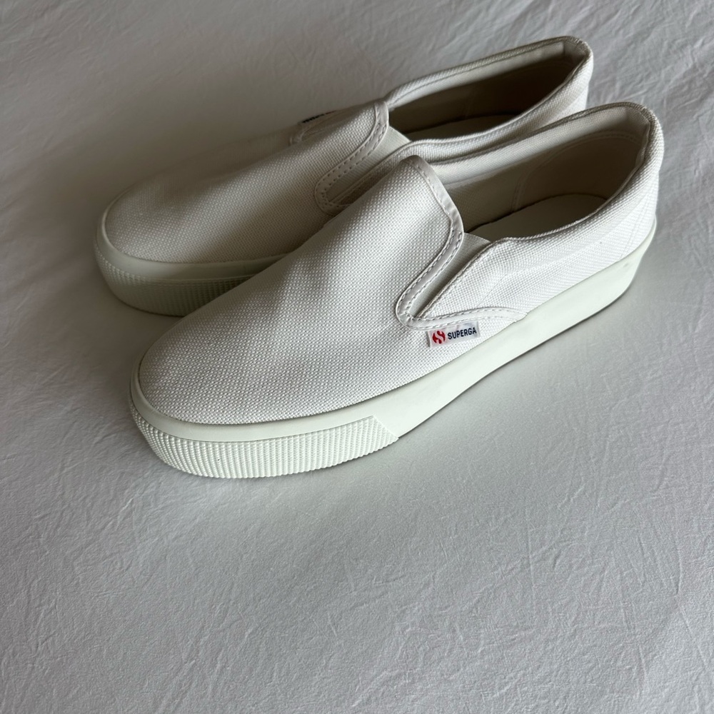 Superga White Slip-On Sneakers